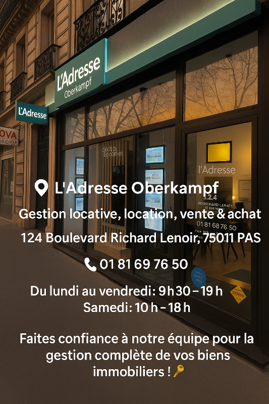 L'Adresse Oberkampf votre partenaire en gestion locative